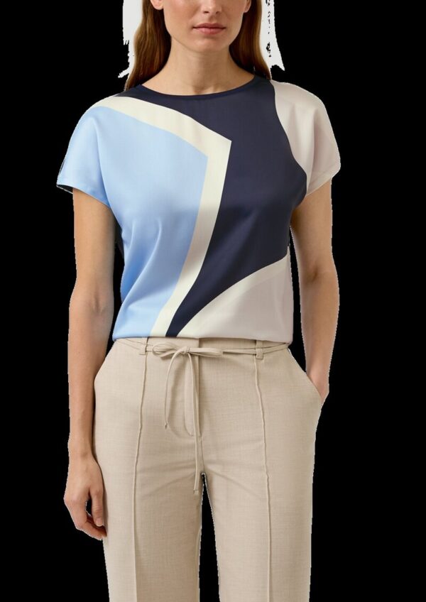 Viskose-Shirt im Fabricmix mit überschnittenen Schultern