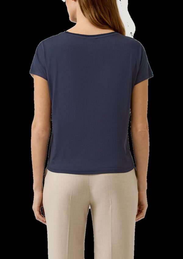 Viskose-Shirt im Fabricmix mit überschnittenen Schultern