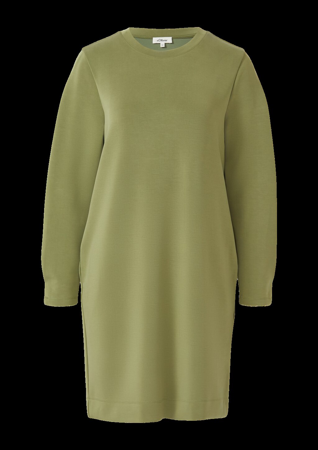 Kurzes Scuba-Kleid mit Faltendetail am Ärmel