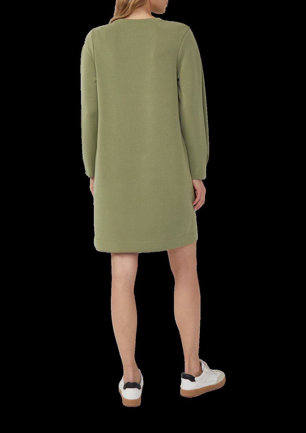 Kurzes Scuba-Kleid mit Faltendetail am Ärmel