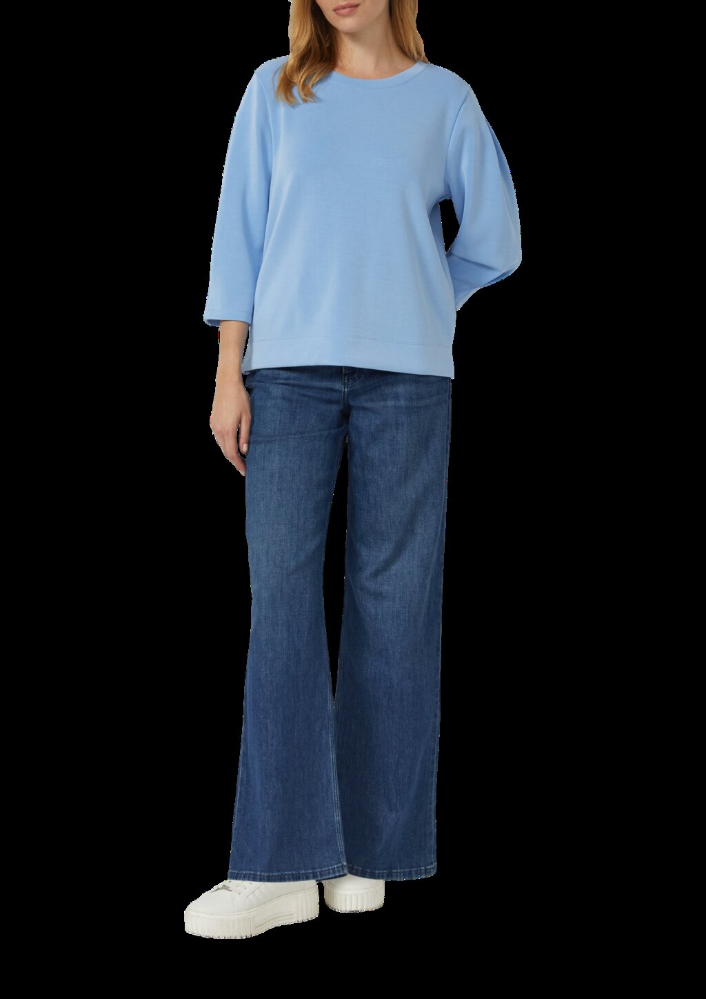 Sweatshirt aus Scuba mit 3/4-Arm