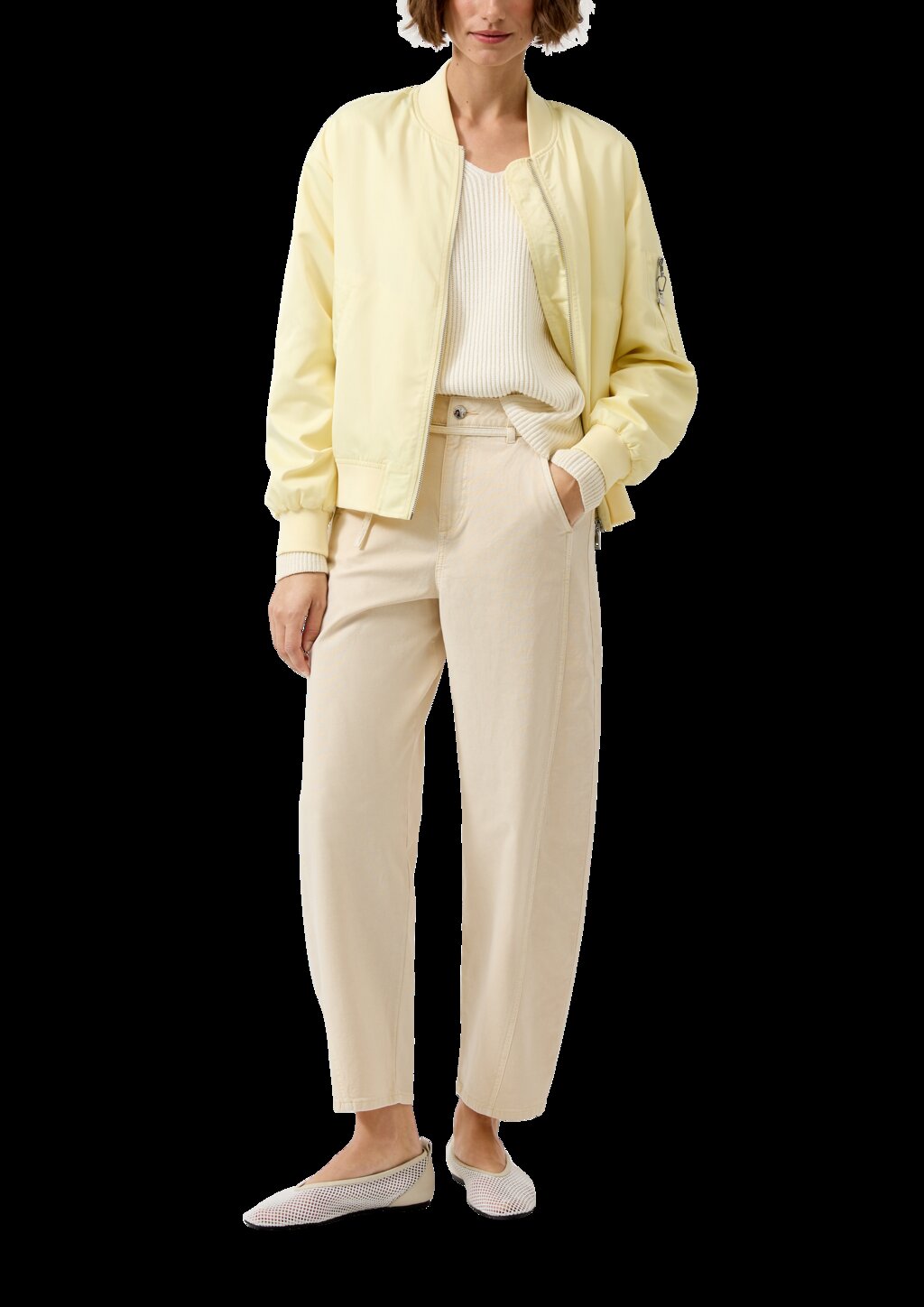 Baumwollmix-Strickpullover mit V-Ausschnitt