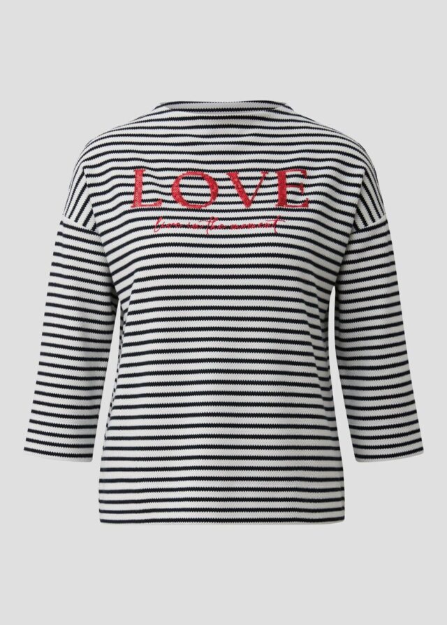 Strukturiertes Sweatshirt mit 3/4-Ärmeln und Artwork