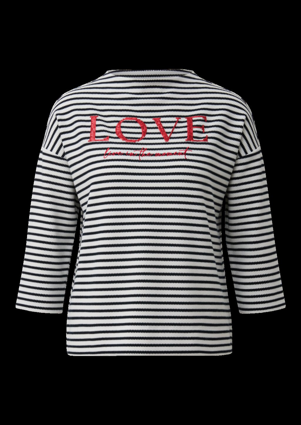 Strukturiertes Sweatshirt mit 3/4-Ärmeln und Artwork