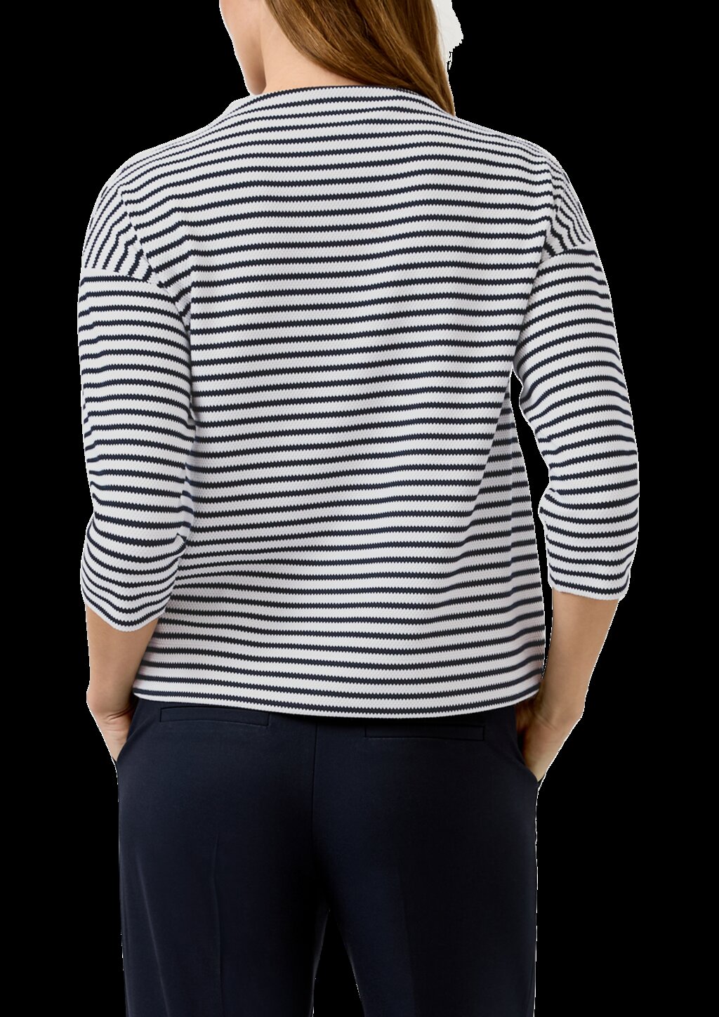 Strukturiertes Sweatshirt mit 3/4-Ärmeln und Artwork