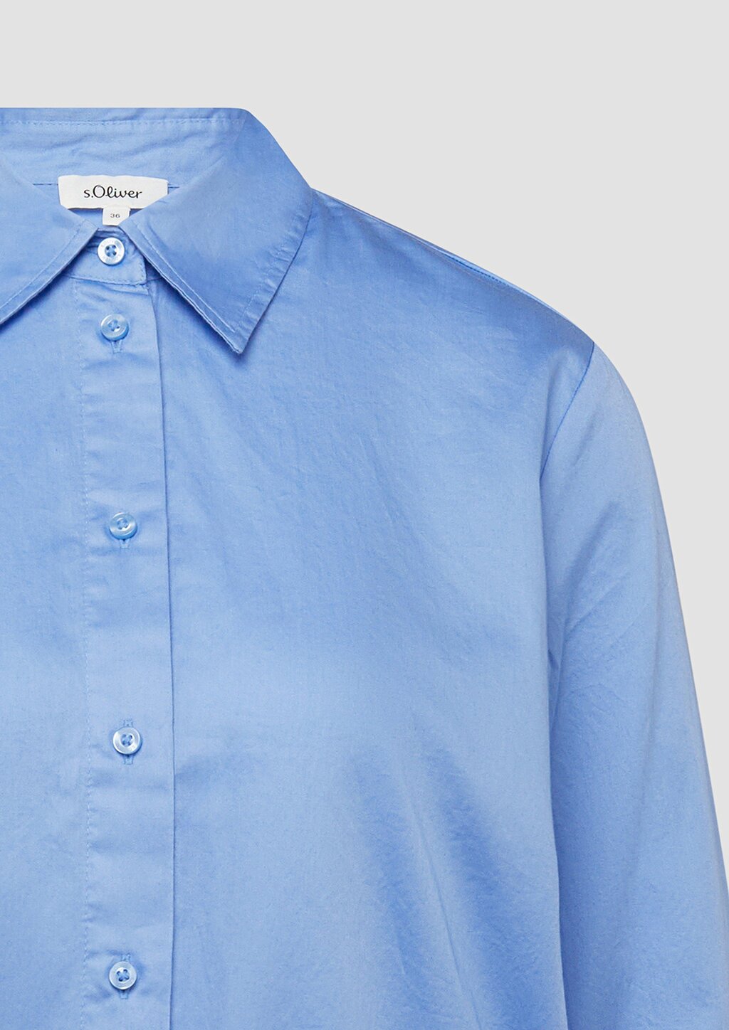 Baumwollsatin-Bluse mit Raffung