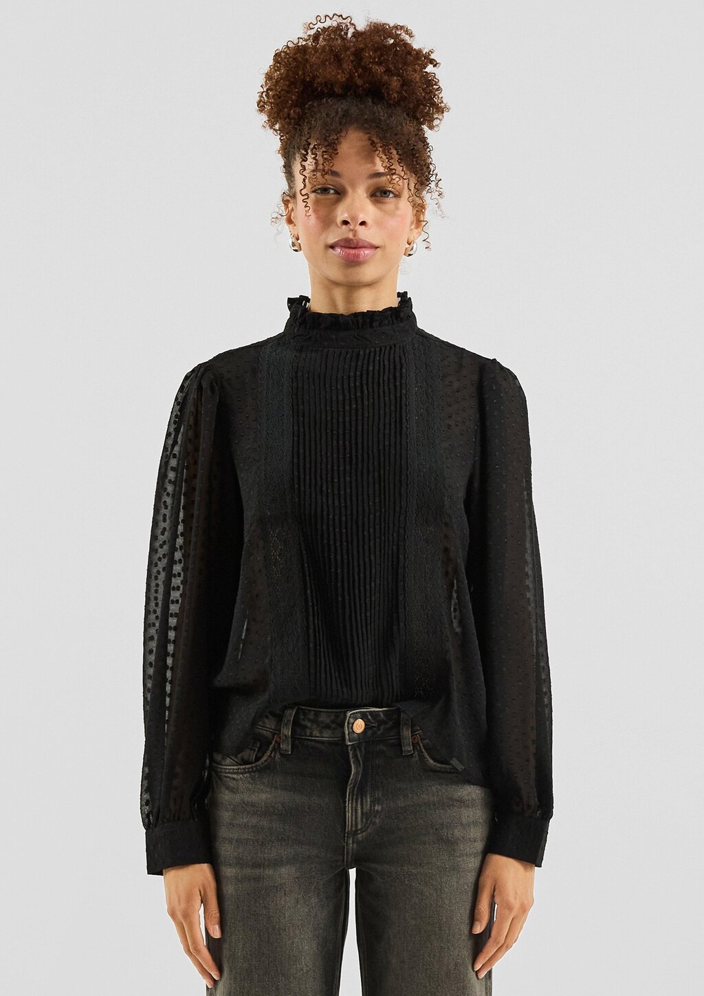 Transparente Chiffonbluse