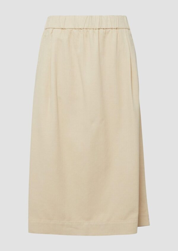 Midi-Twillrock aus Baumwollmix mit Gummizug