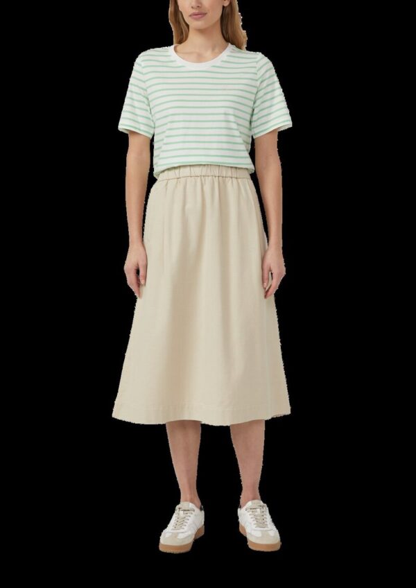 Midi-Twillrock aus Baumwollmix mit Gummizug