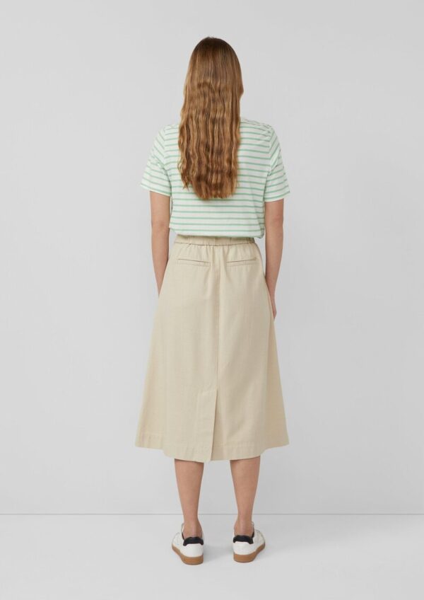 Midi-Twillrock aus Baumwollmix mit Gummizug