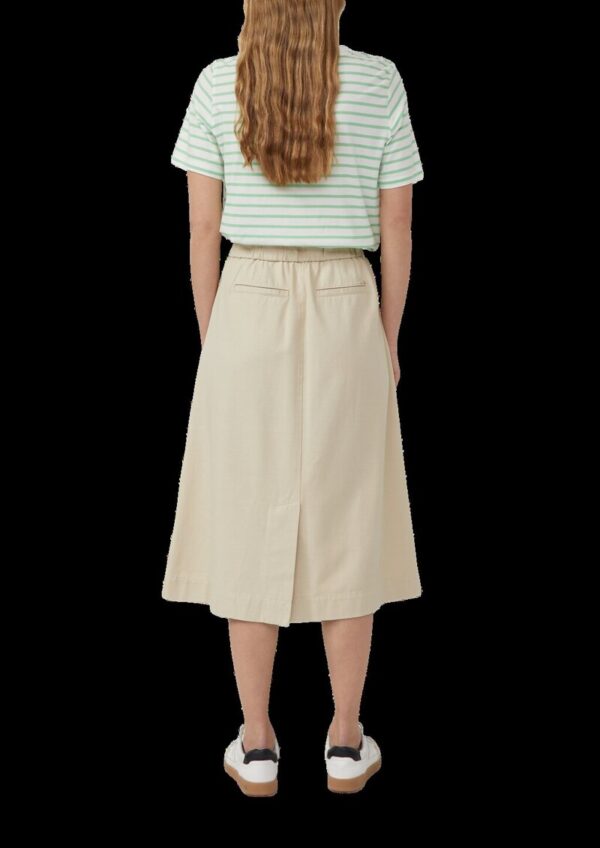Midi-Twillrock aus Baumwollmix mit Gummizug