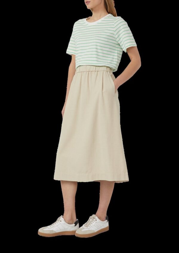 Midi-Twillrock aus Baumwollmix mit Gummizug