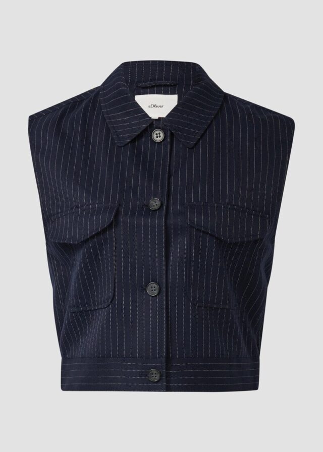 Verkürzte Weste im Relaxed Fit mit elastischem Saum