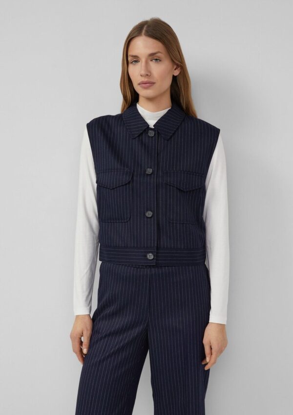 Verkürzte Weste im Relaxed Fit mit elastischem Saum