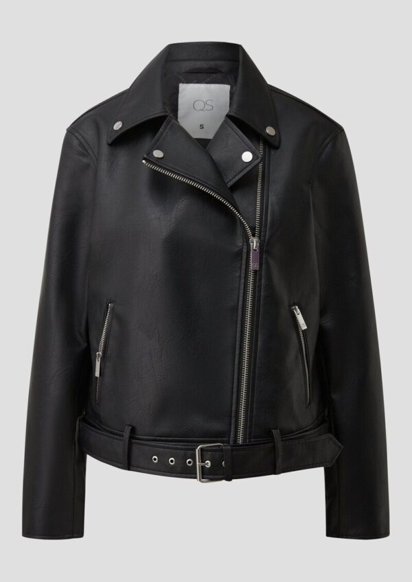 Bikerjacke in Lederoptik