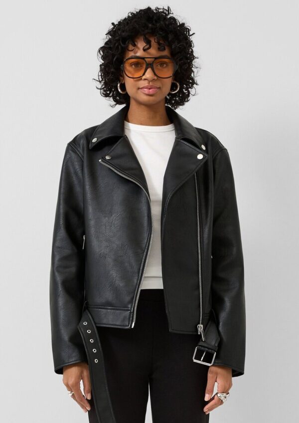 Bikerjacke in Lederoptik