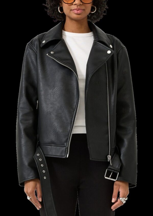 Bikerjacke in Lederoptik