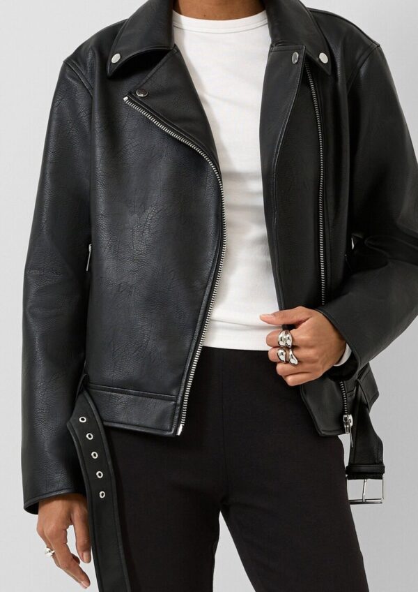 Bikerjacke in Lederoptik