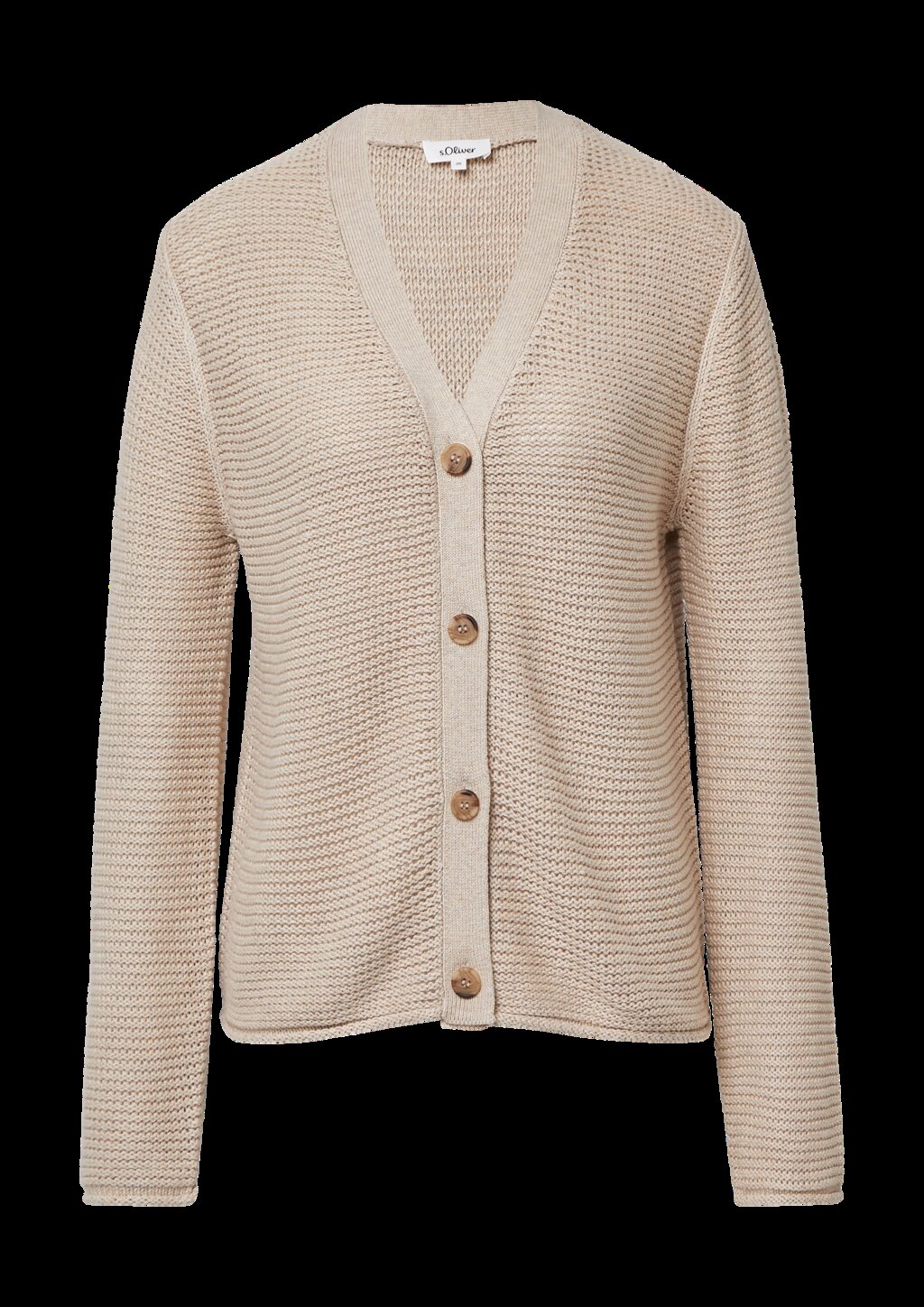 Strickjacke in Ripp-Optik mit Knopfleiste