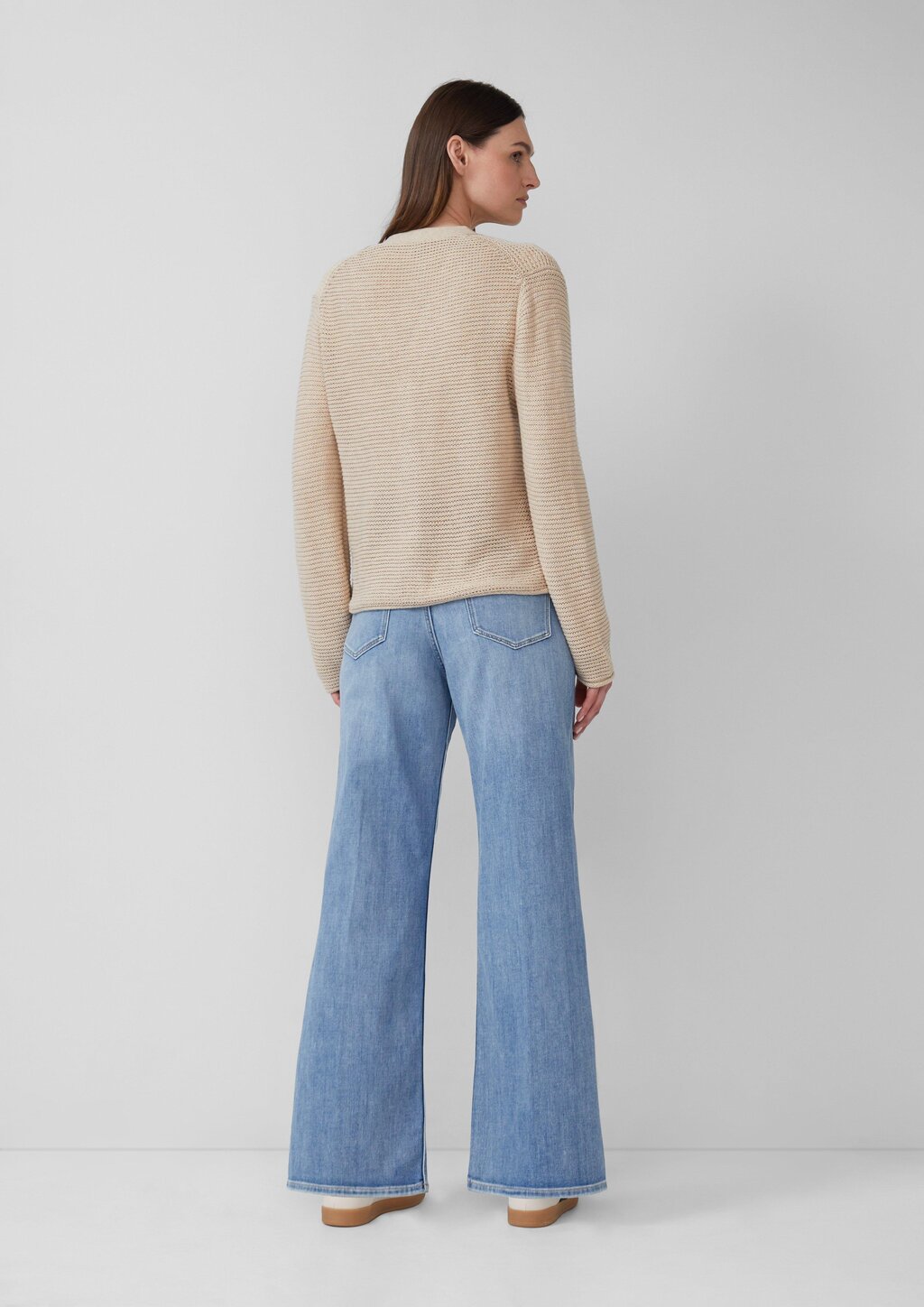 Strickjacke in Ripp-Optik mit Knopfleiste