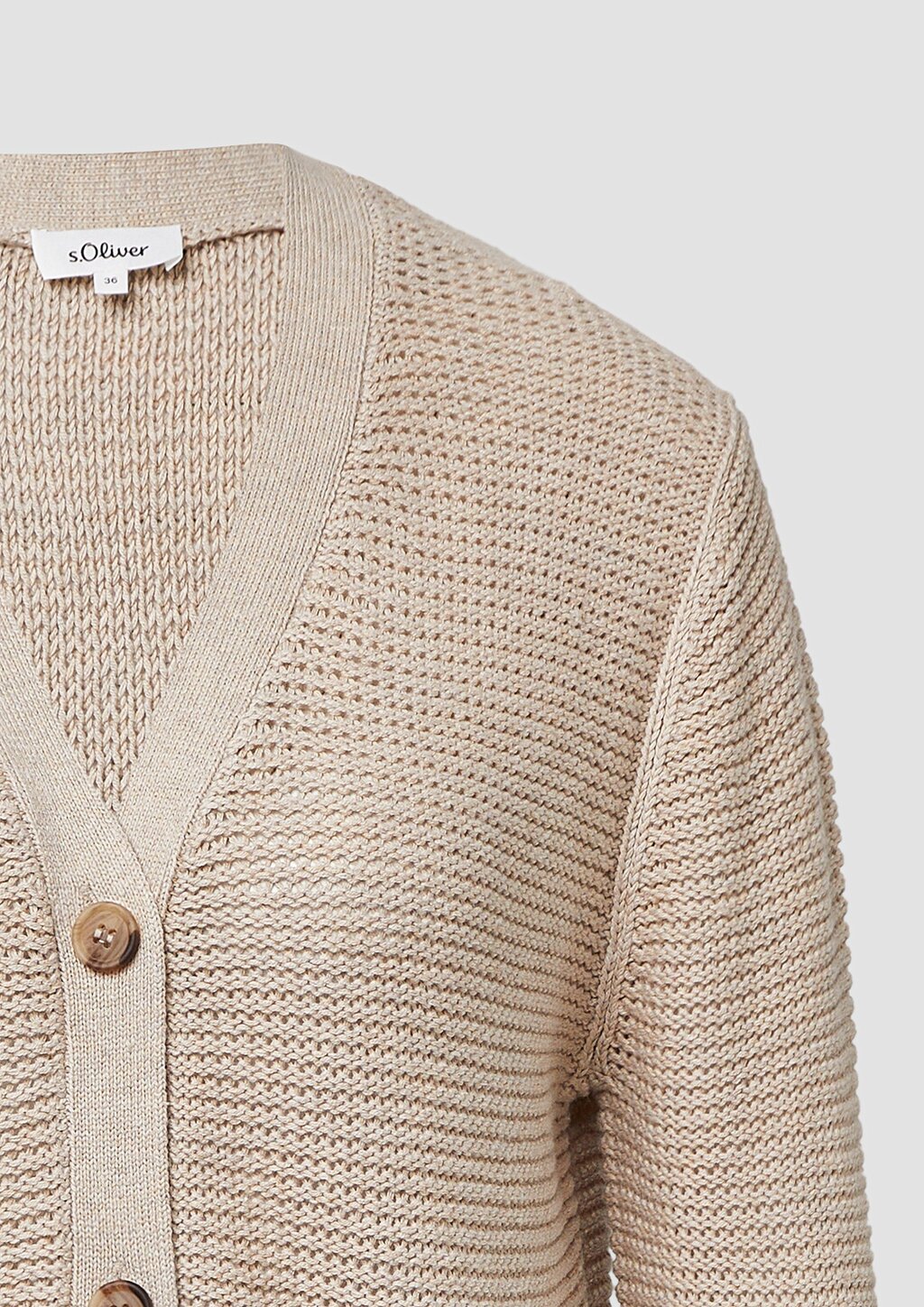 Strickjacke in Ripp-Optik mit Knopfleiste