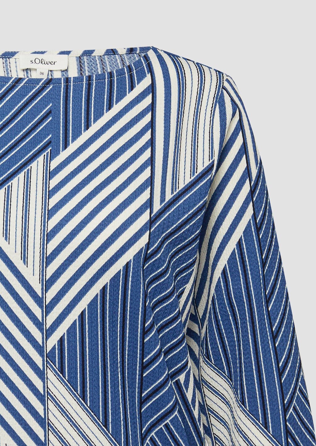 Strukturierte Shirt-Bluse mit U-Boot-Ausschnitt