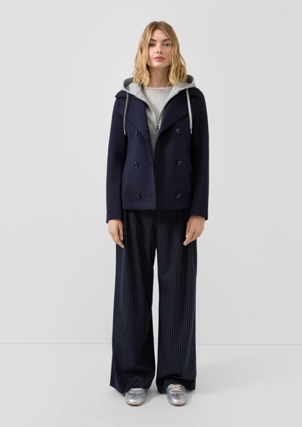 Nadelstreifenhose mit Kontraststreifen: High Rise / Extra Wide Leg