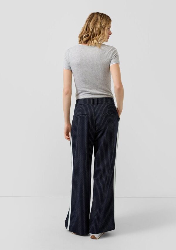 Nadelstreifenhose mit Kontraststreifen: High Rise / Extra Wide Leg