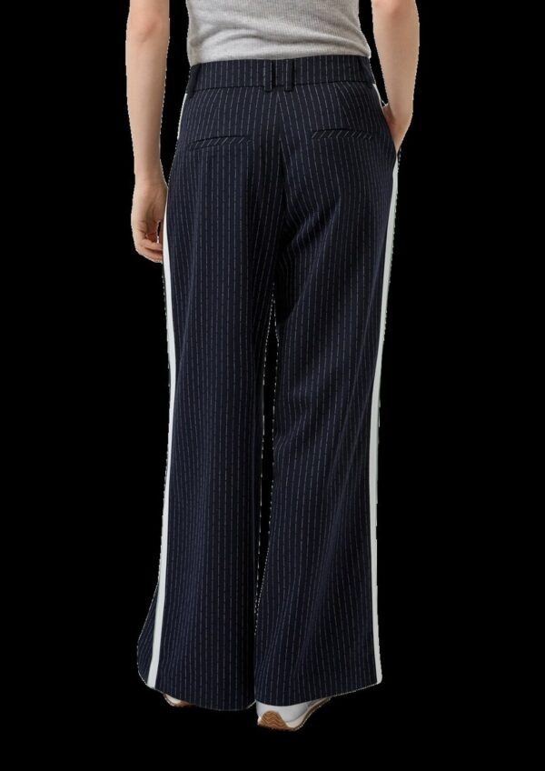 Nadelstreifenhose mit Kontraststreifen: High Rise / Extra Wide Leg