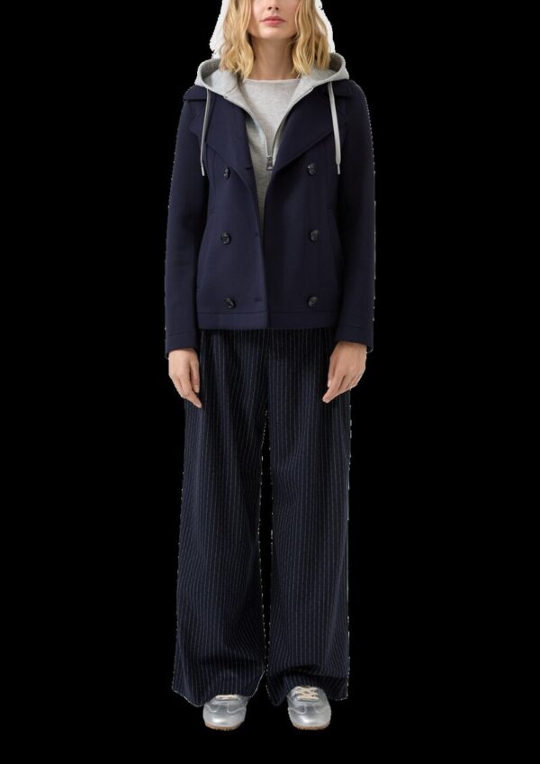 Nadelstreifenhose mit Kontraststreifen: High Rise / Extra Wide Leg