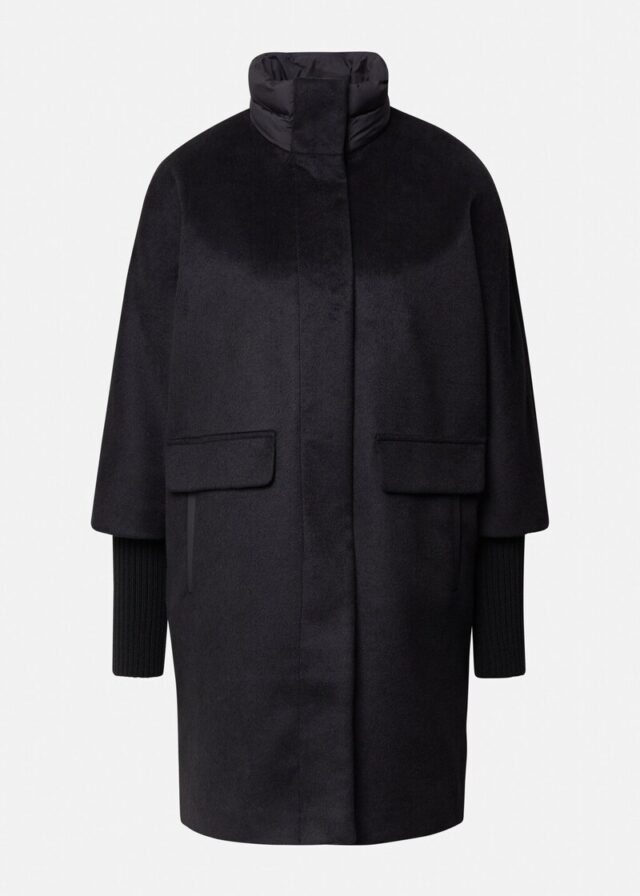 Mantel aus Wollmix mit Steppkragen