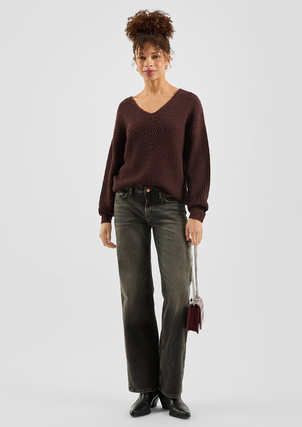 Strickpullover mit V-Auschnitt