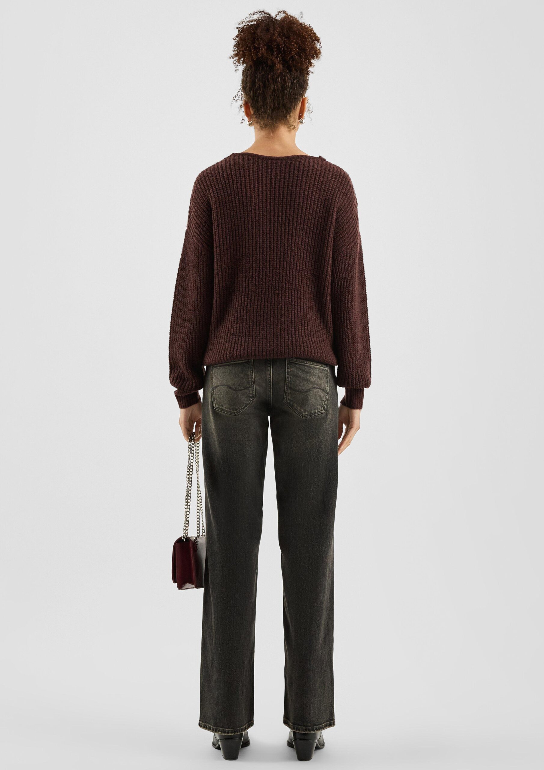 Strickpullover mit V-Auschnitt