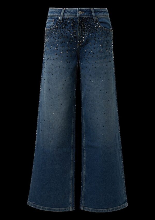 Jeans Catie/Mid Rise/Wide Leg/mit Schmucksteinen