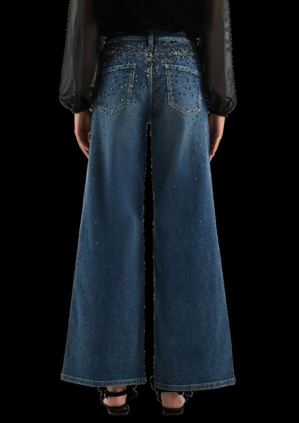 Jeans Catie/Mid Rise/Wide Leg/mit Schmucksteinen