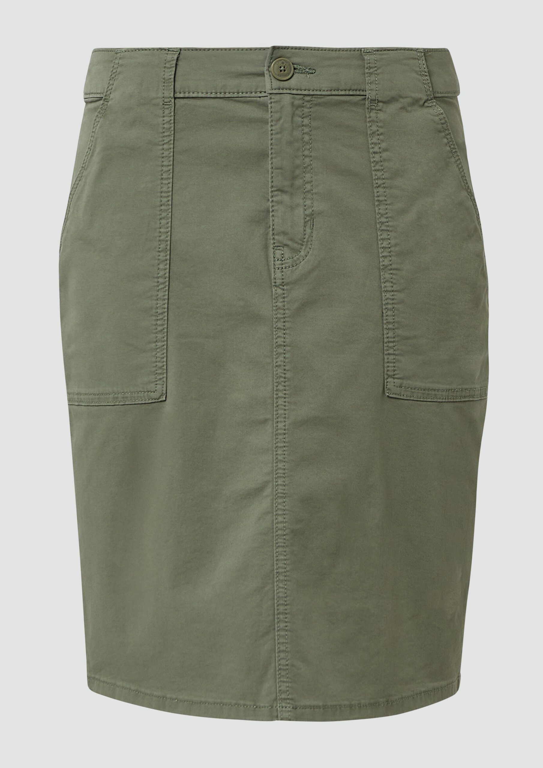 Kurzer Rock mit aufgesetzten Taschen