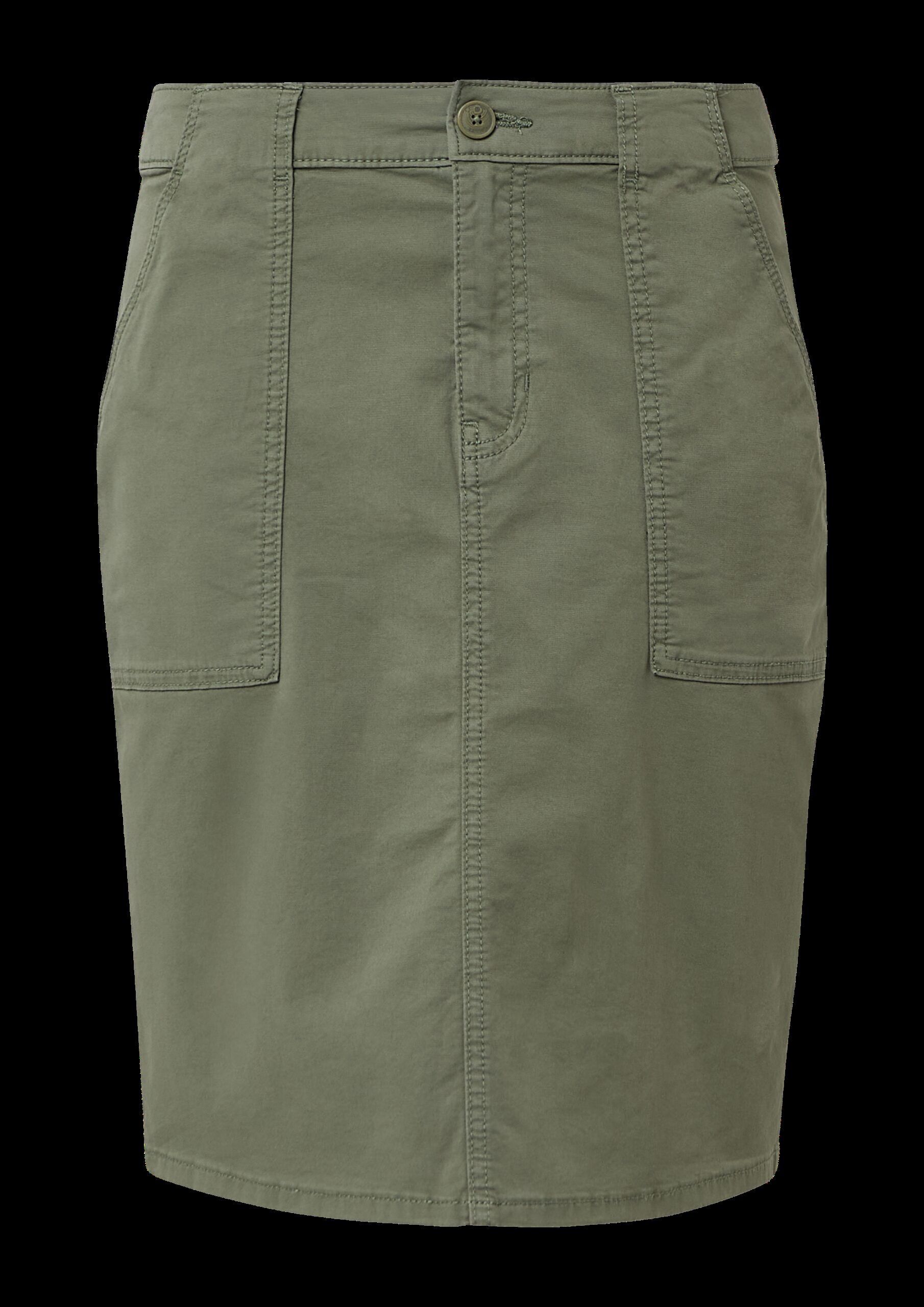 Kurzer Rock mit aufgesetzten Taschen