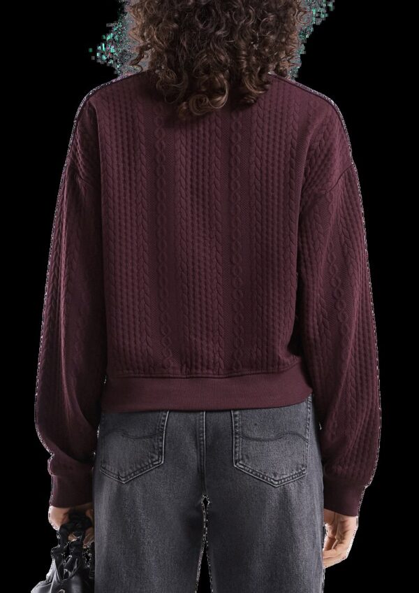 Sweatshirtjacke im Blousonstyle mit Zopfmuster