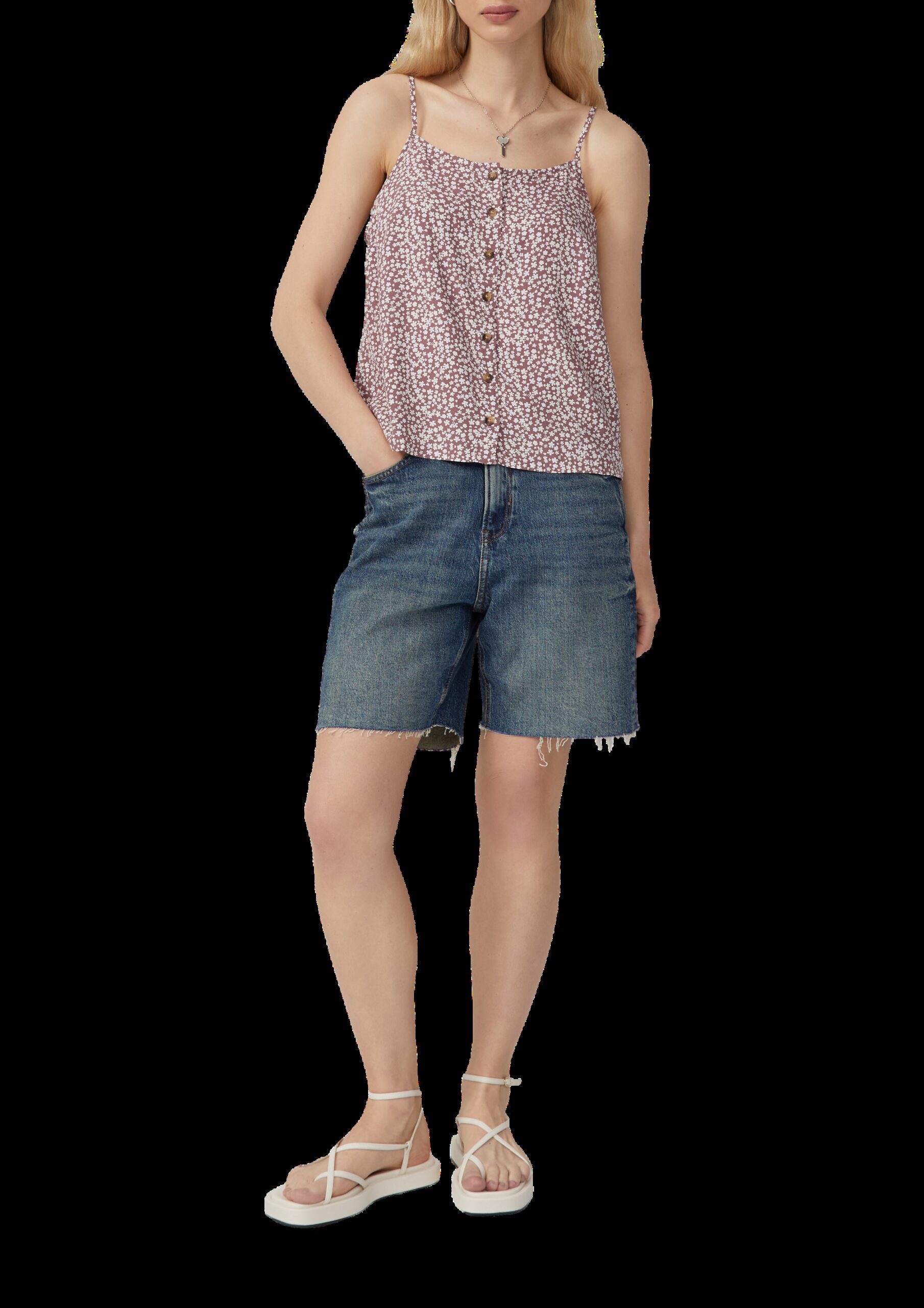 Viskosetop mit Knopfleiste