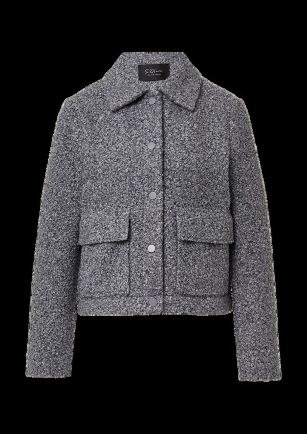 Kurze Jacke mit Hemdkragen und Druckknöpfen