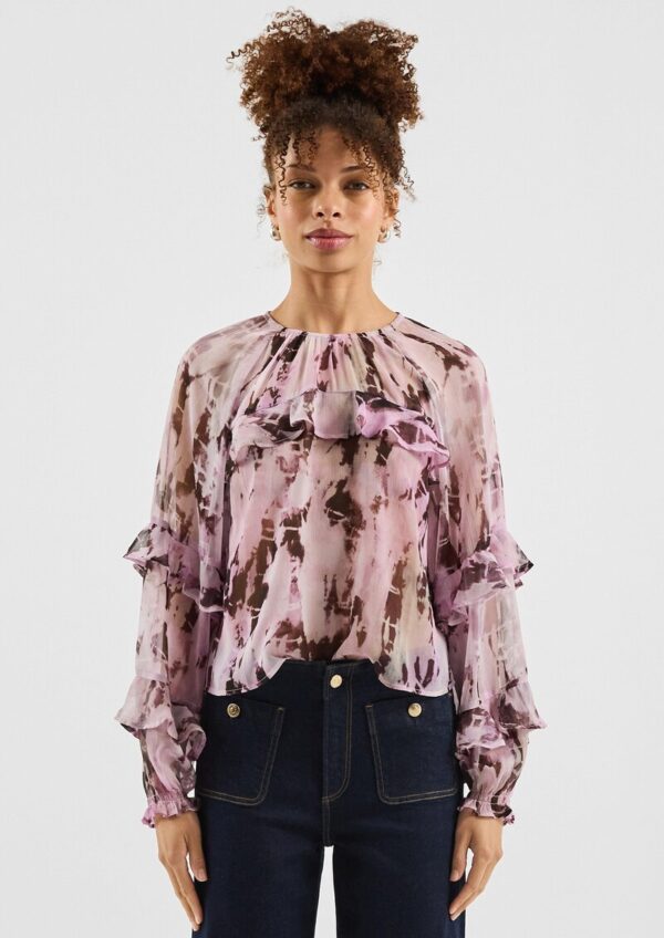 Chiffonbluse mit Rüschen