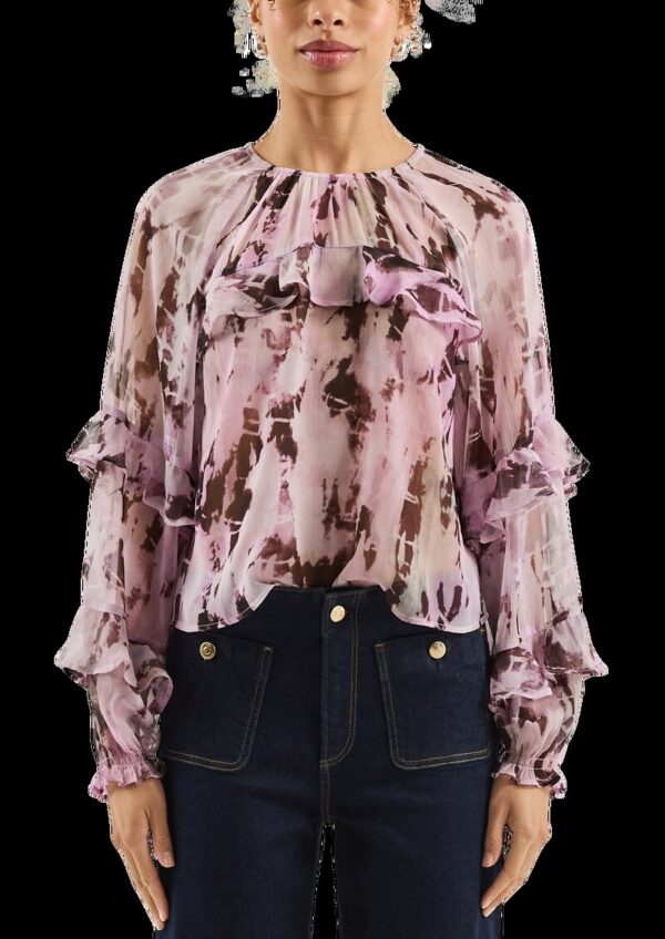 Chiffonbluse mit Rüschen