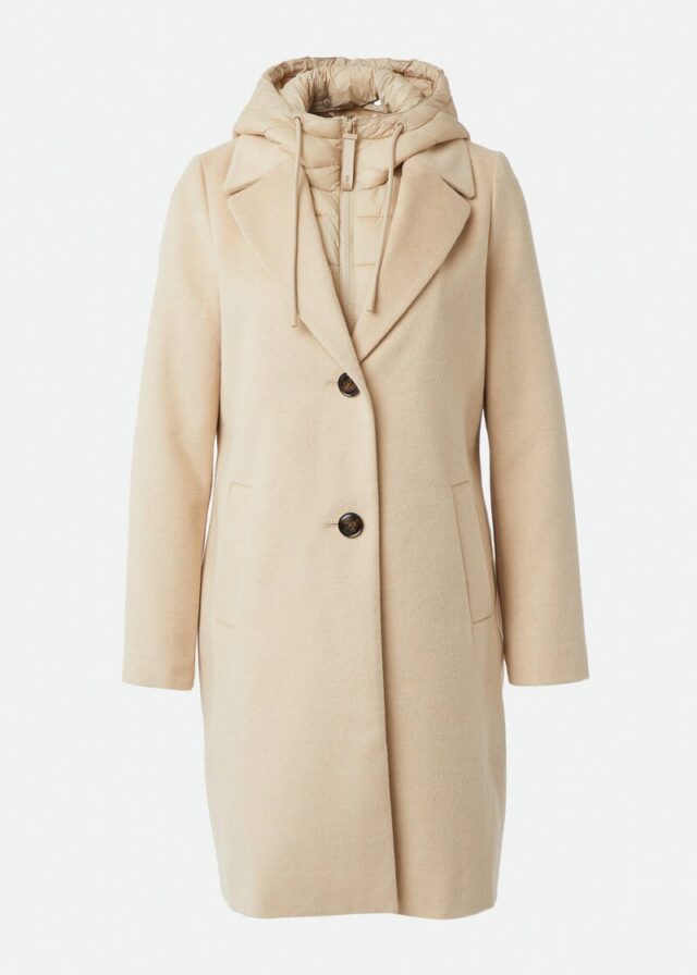 Wollmixmantel mit herausnehmbarem Steppeinsatz