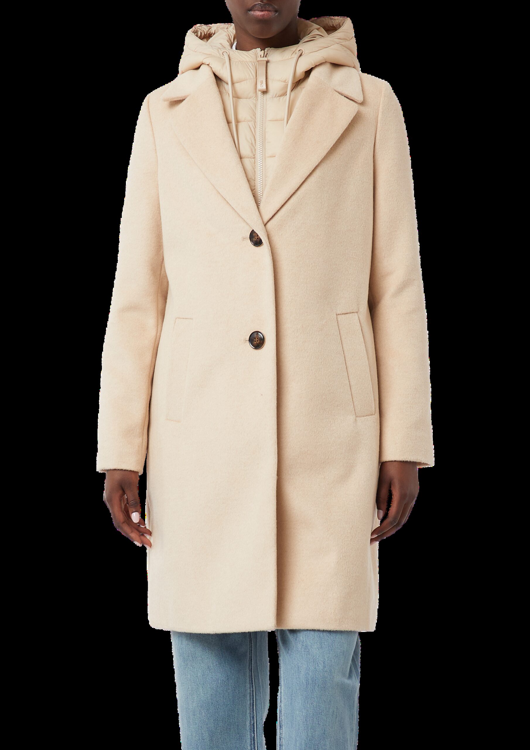 Wollmixmantel mit herausnehmbarem Steppeinsatz