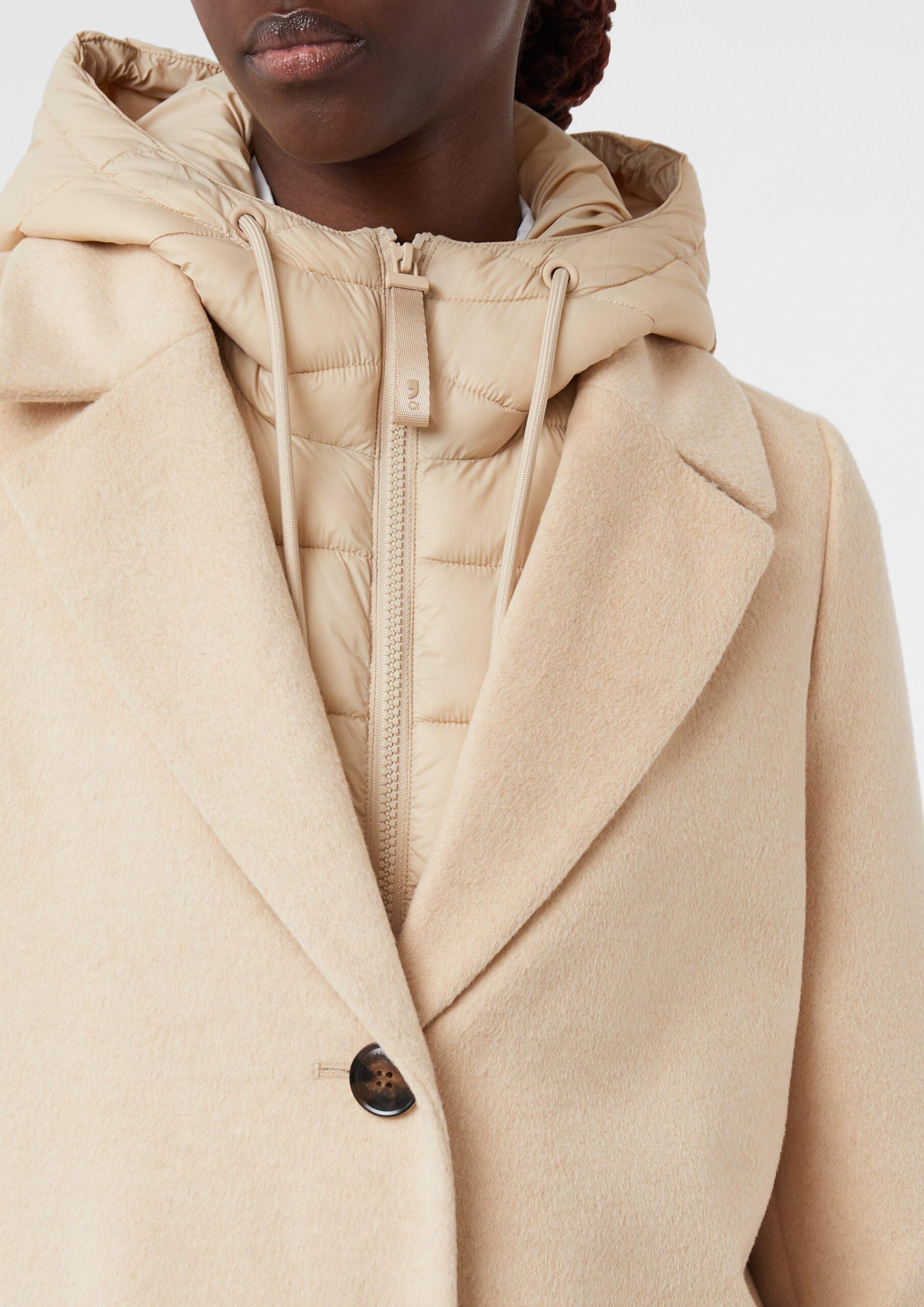 Wollmixmantel mit herausnehmbarem Steppeinsatz