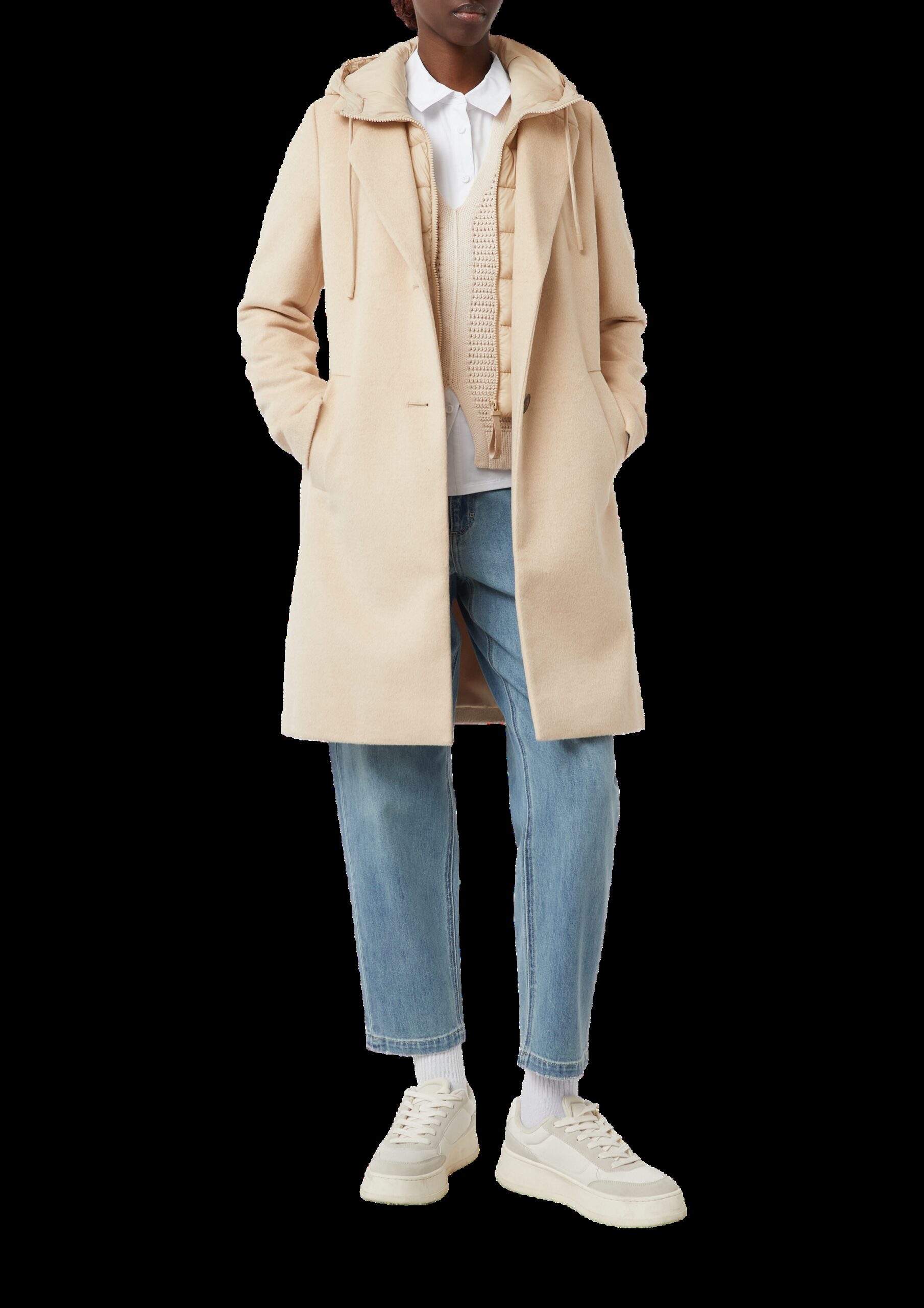 Wollmixmantel mit herausnehmbarem Steppeinsatz