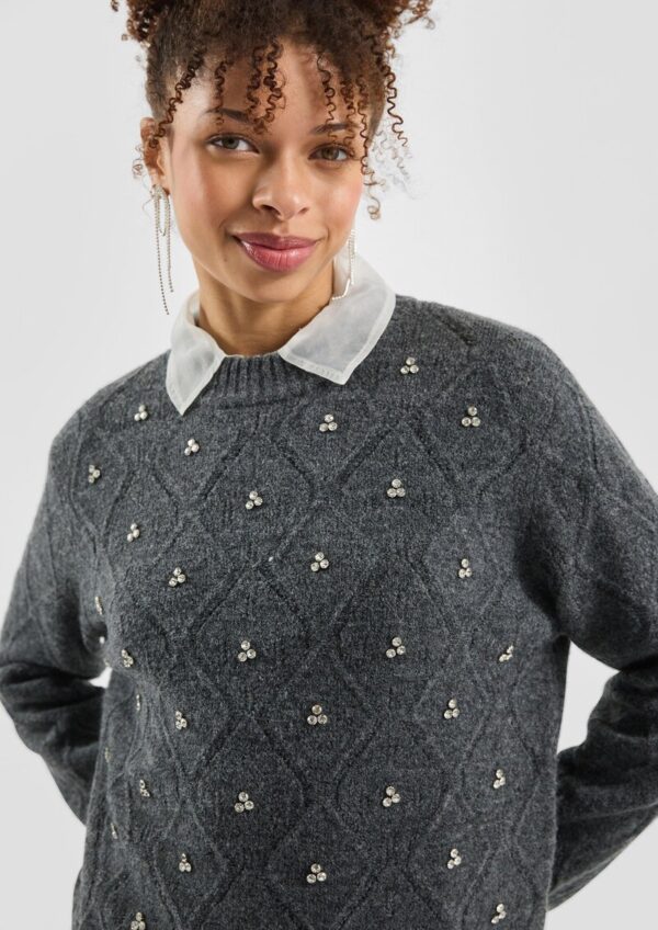 Pullover mit Glitzersteinen