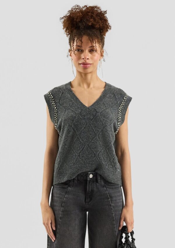 Pullunder mit Glitzersteinen