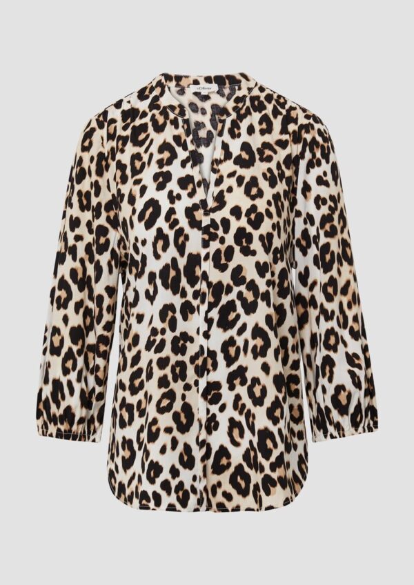 Viskose-Bluse mit Leo-Muster