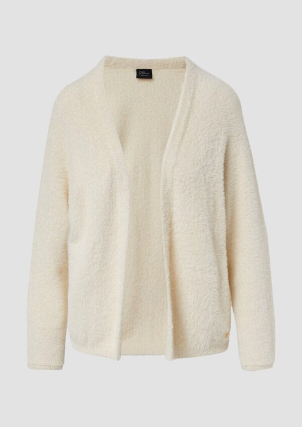 Flauschiger Cardigan mit Fledermausärmeln